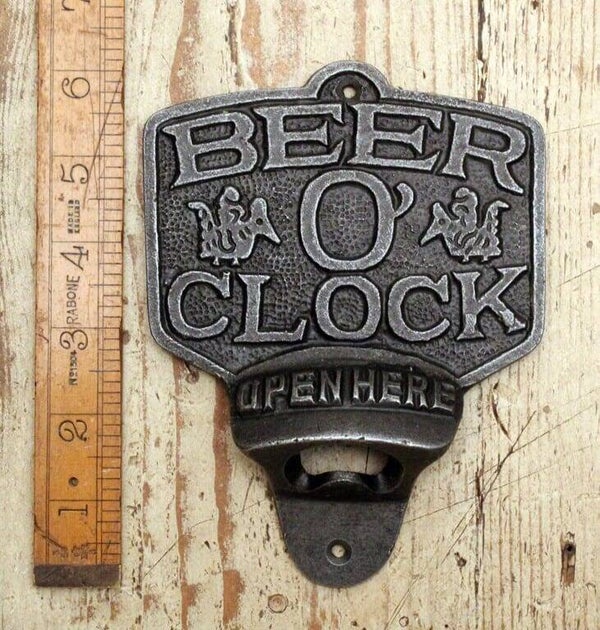Bottle Opener Wall Mounted BEER O’CLOCK