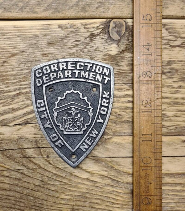 Plaque New York Correction Dept Shield Antique Iron