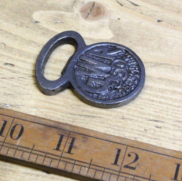 Bottle Opener Handheld Penny Style GWR 1833 Cast Antique