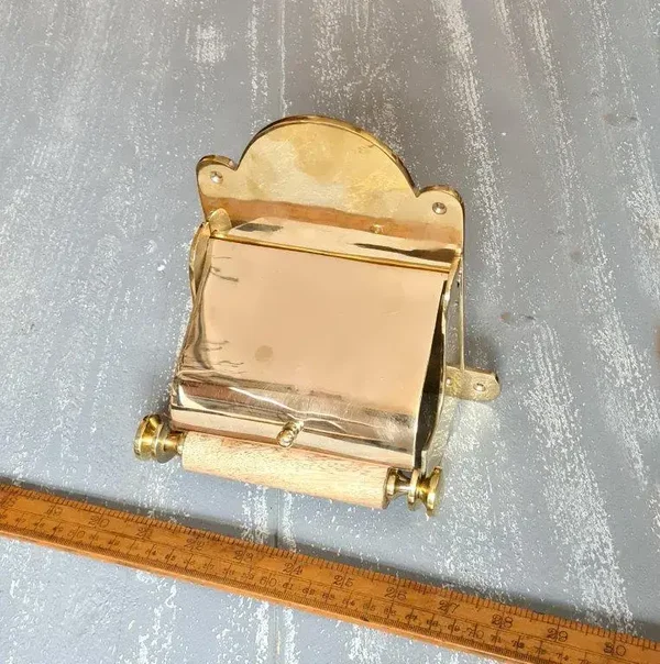 Toilet Roll Holder with Lid PLAIN Solid Brass