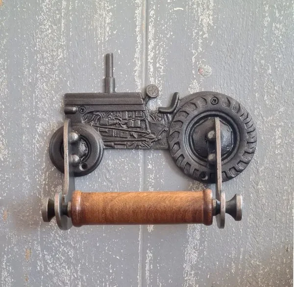 Toilet Roll Holder VINTAGE TRACTOR Drop In Antique Iron