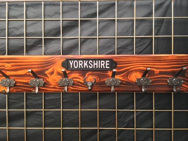 Rustic Yorkshire Bull Coat Hook Rack