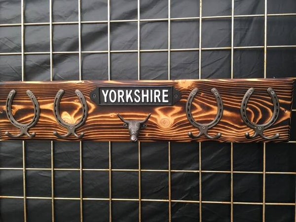Rustic Yorkshire Horseshoe Coat Hook Rack