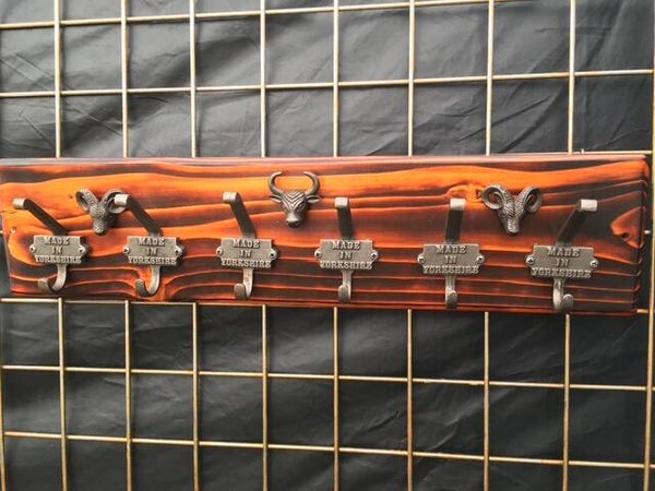Rustic Yorkshire Cast Iron Coat Hook Rack