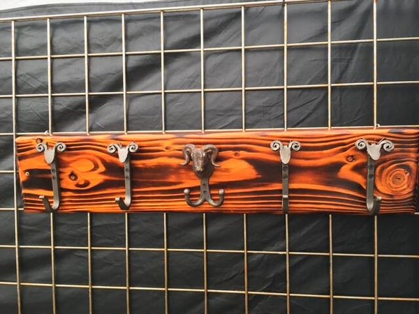 Rustic Ram Coat Hook Rack