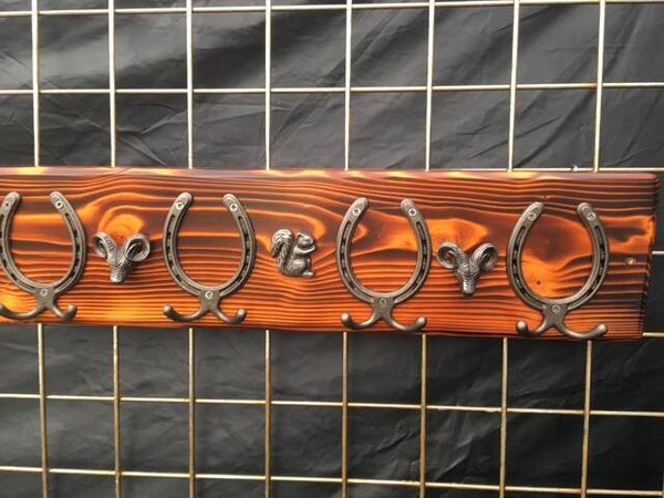 Rustic Yorkshire Horseshoe Coat Hook Rack