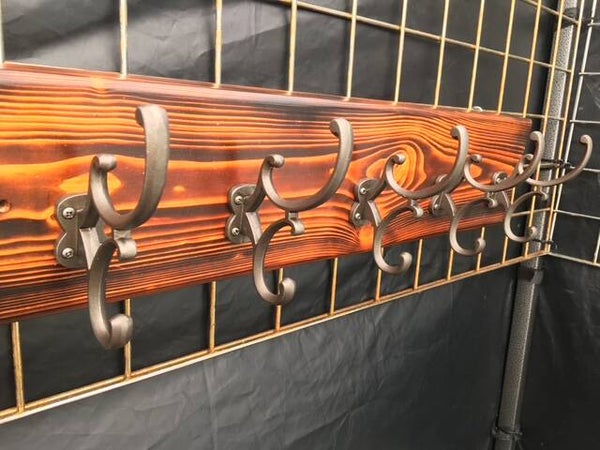 Rustic Cast Iron Coat Hook Rack