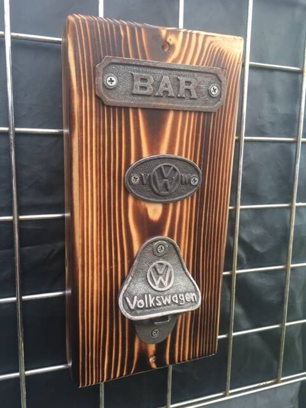 Rustic Volkswagen Bottle Opener Plaque