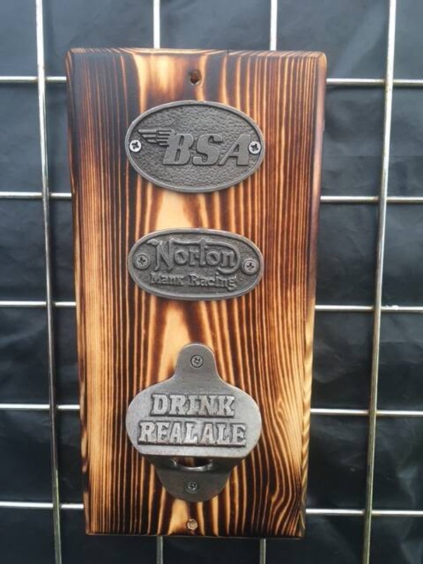 Rustic Classic Motorcycle Bottle Opener Plaque