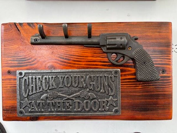 Check Your Guns Coat Hanger 3 Hooks (Dark)