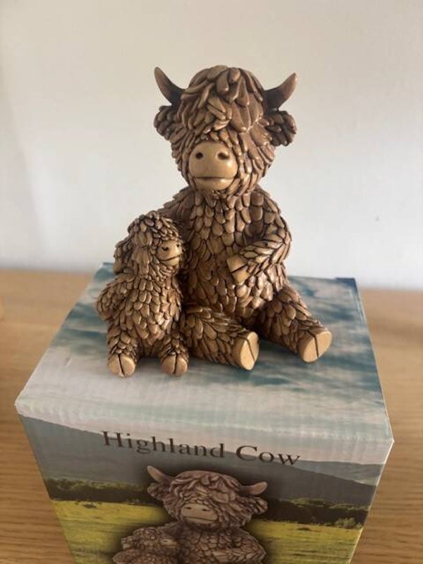 Hughie Highland Cow With Baby 13cm