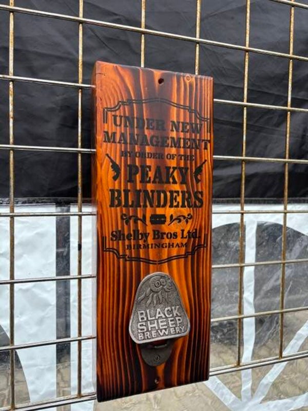 Peaky Blinders-inspired Bottle Opener Plaque