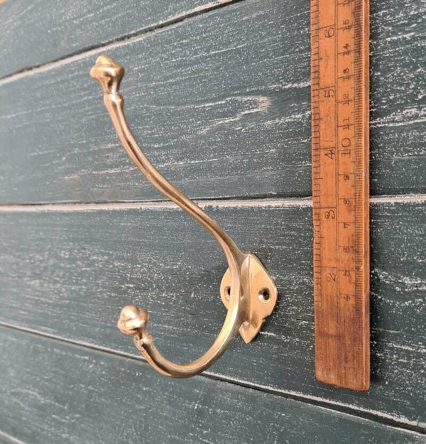 Coat Hook Double INGLEMIRE Solid Brass