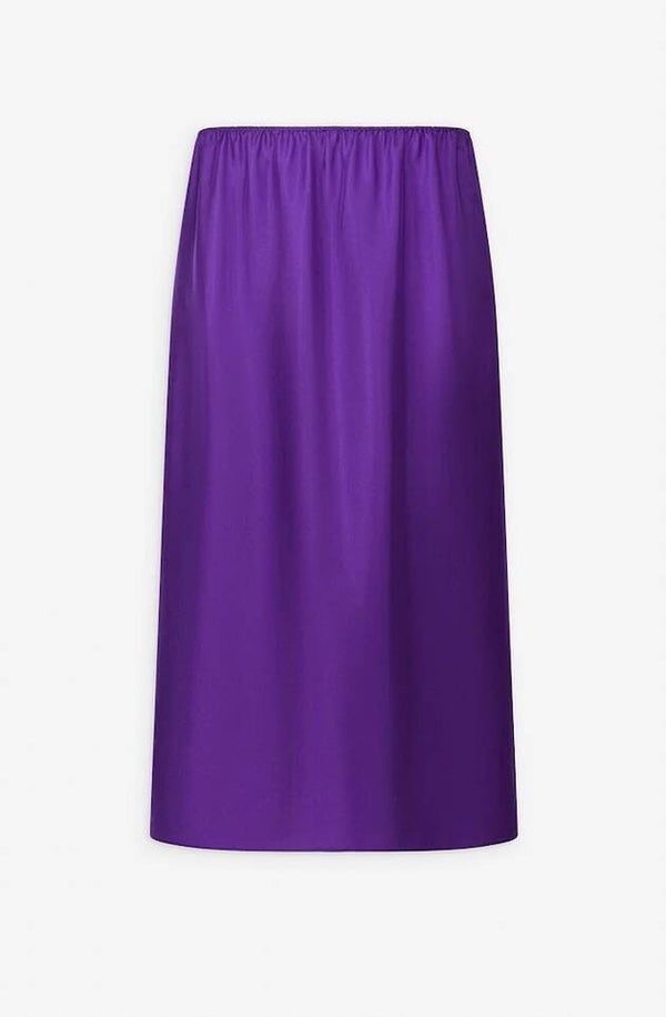 Jupe Celia en satin de soie violet - Laurence Bras