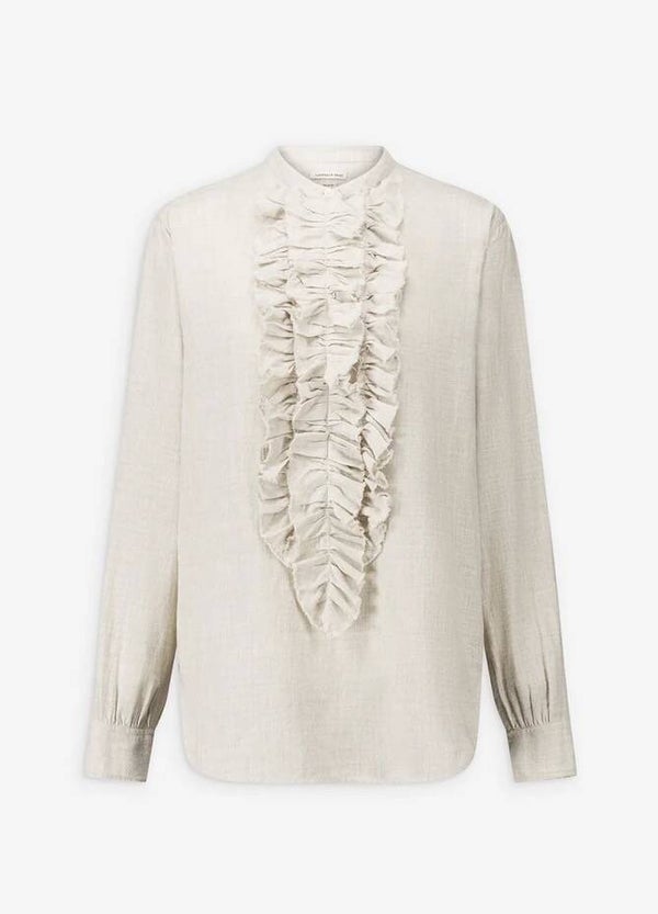 blouse Carita en coton beige - Laurence Bras