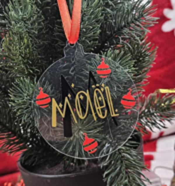 Boule de Noël initiale + prénom