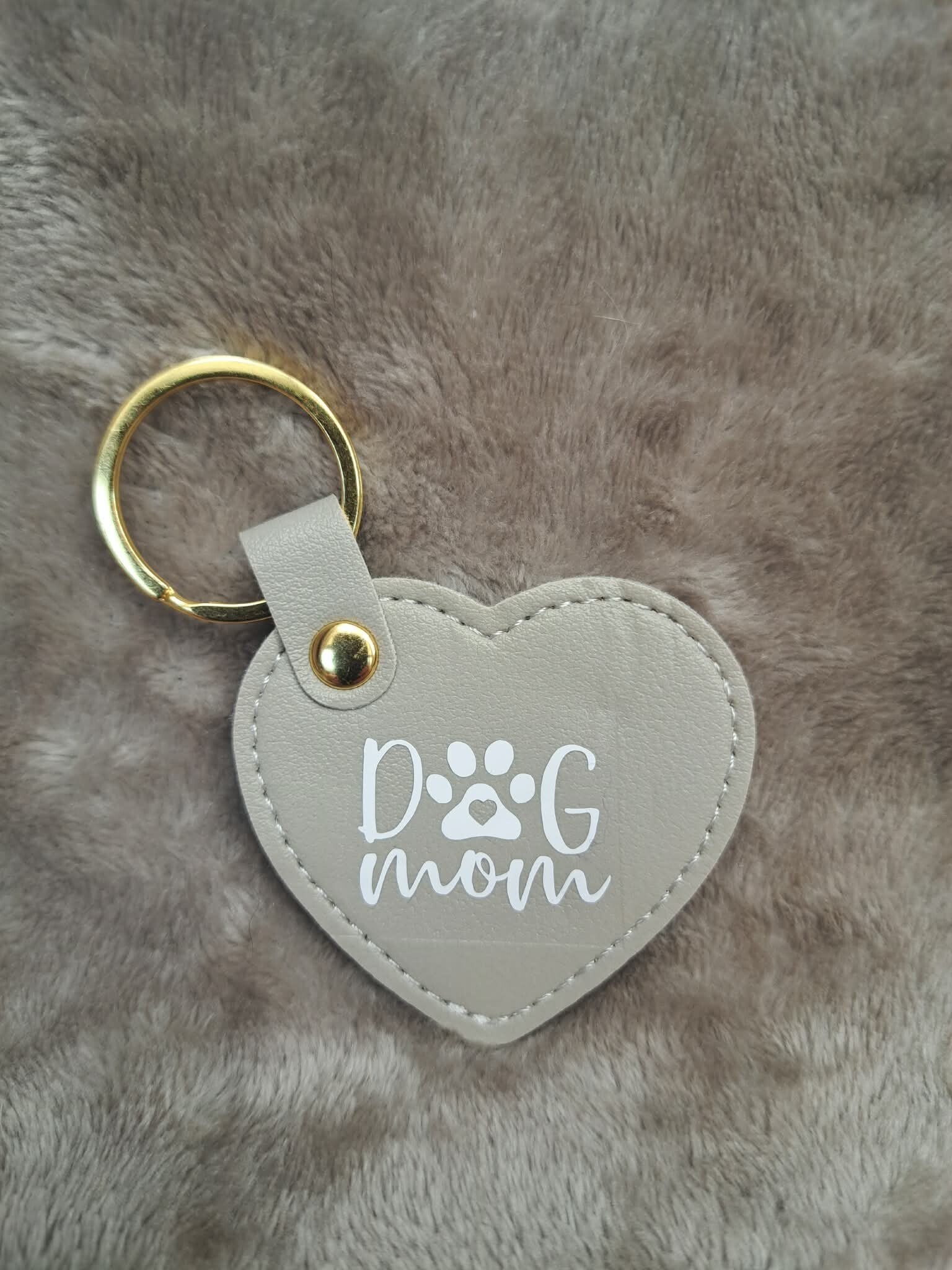 Porte-clé gris DOG MOM