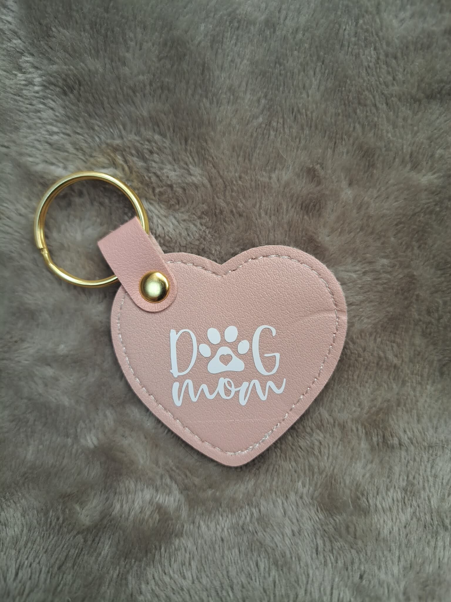Porte-clé rose DOG MOM