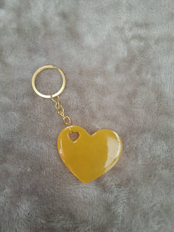 Porte-clé - Coeur jaune