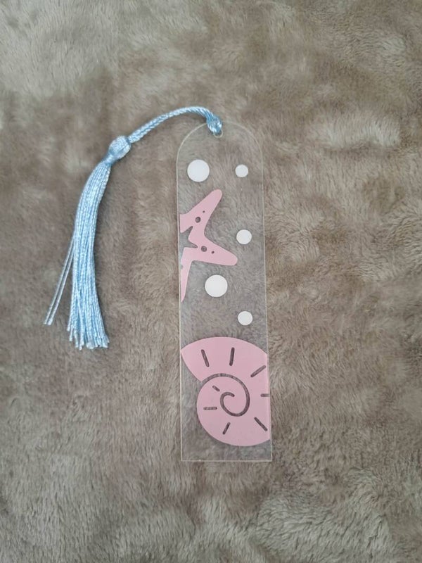 Marque-Page - Coquillages/pampille bleue