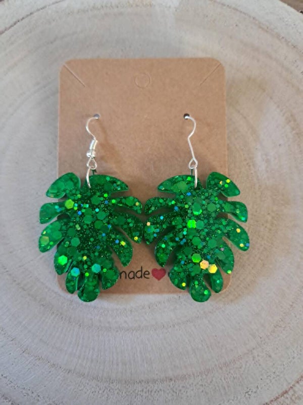 Monsteras vertes paillettes