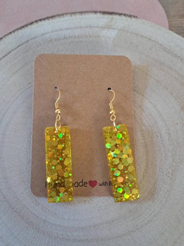 Rectangles jaunes paillettes