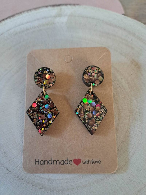 Losanges noirs paillettes