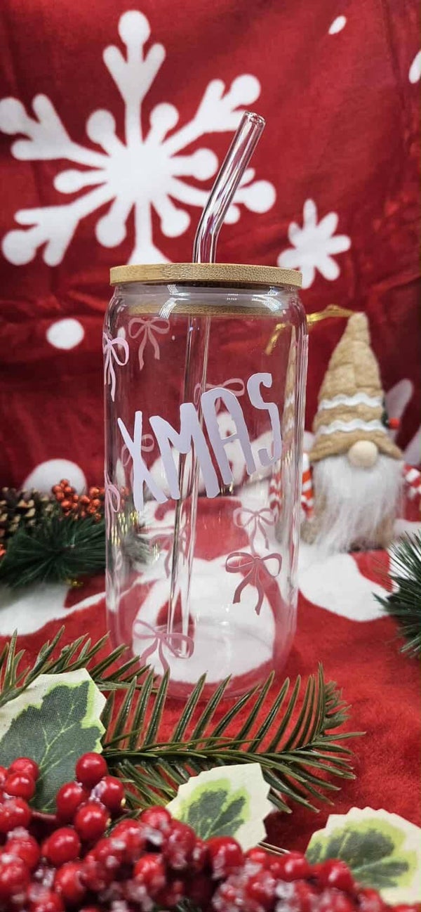 Verre Xmas + noeuds