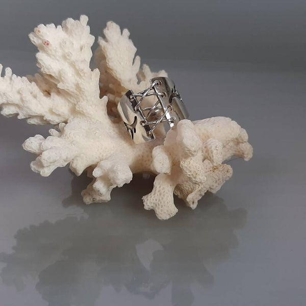 ZIlveren corset ring golf