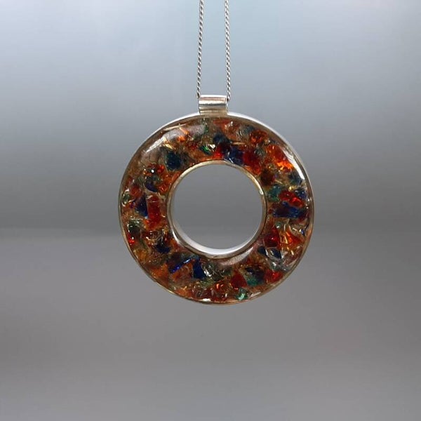 Zilveren ketting donut