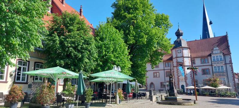 Eine Terrasse am Marktplatz in Alfeld Leine