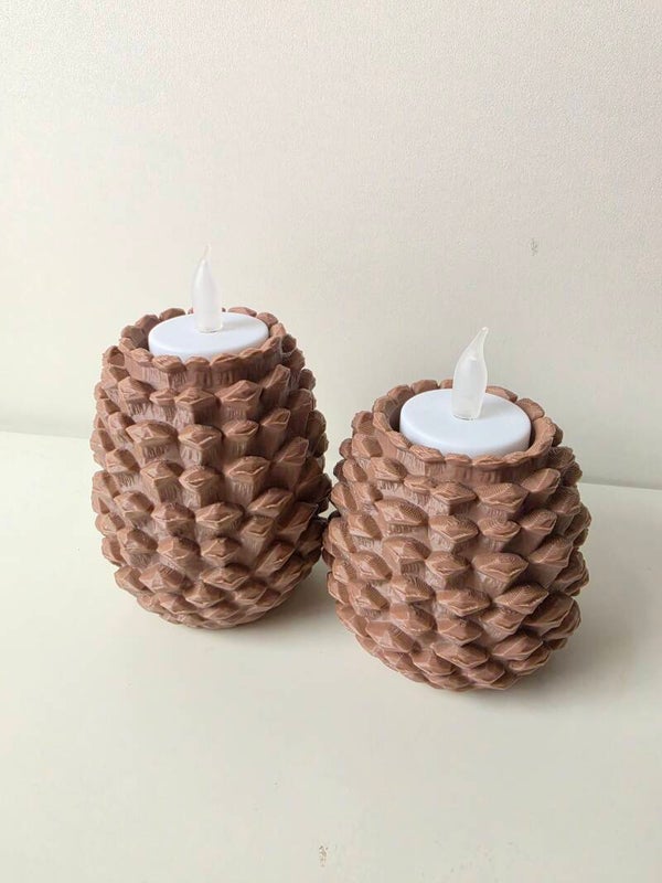 Dennenappel LED houder