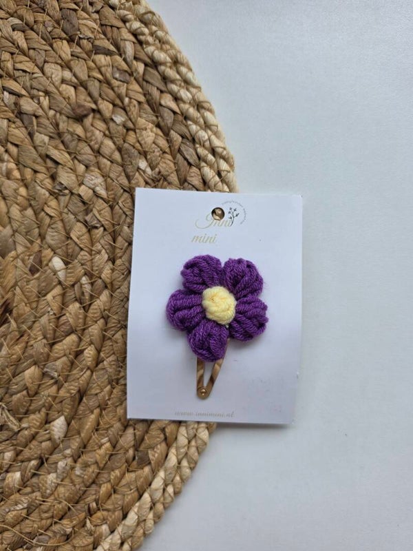 Haarspeldje flower purple