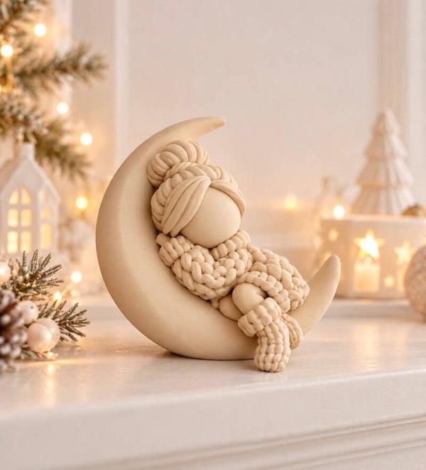 Wintermeisje op maan