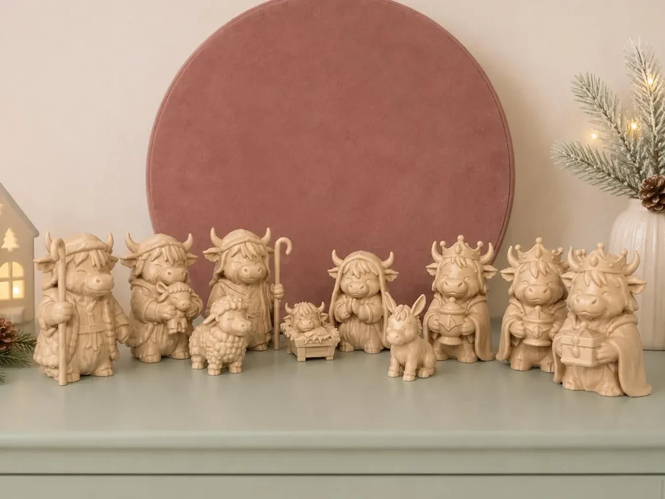 Highland Cow Christmas Set