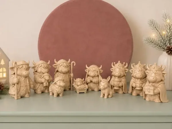Highland Cow Christmas Set