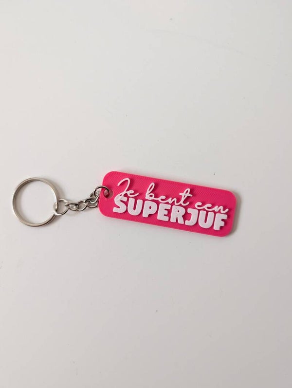 Sleutelhanger "Je bent een superjuf"