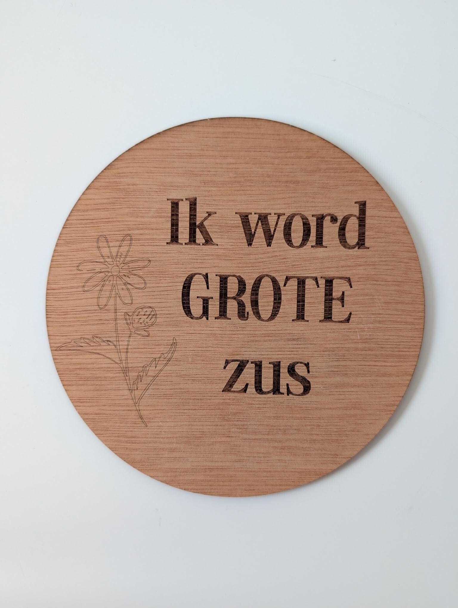 Aankondigingsbordje "Ik word grote zus"