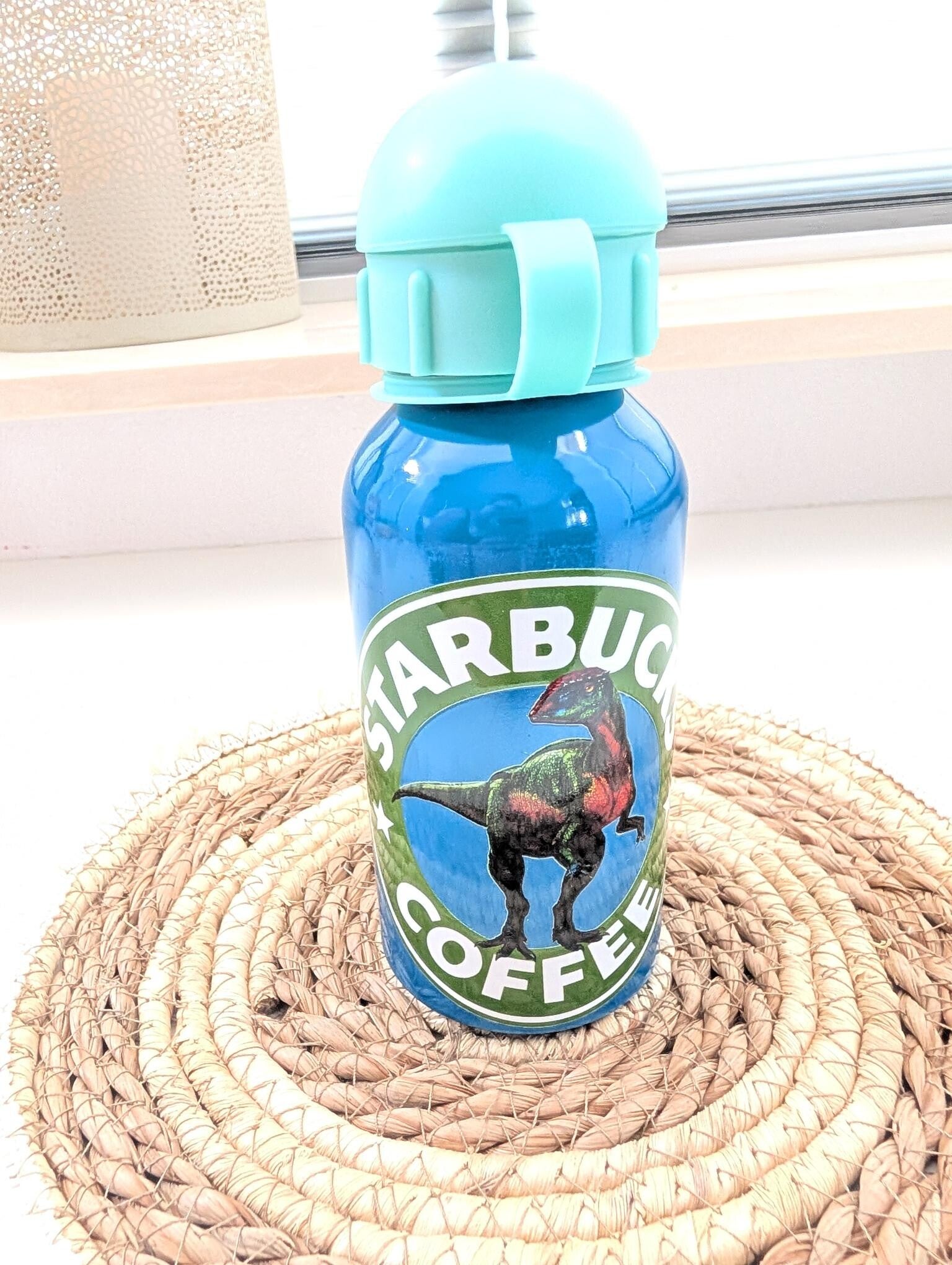 Drinkfles RVS - Dino starbucks