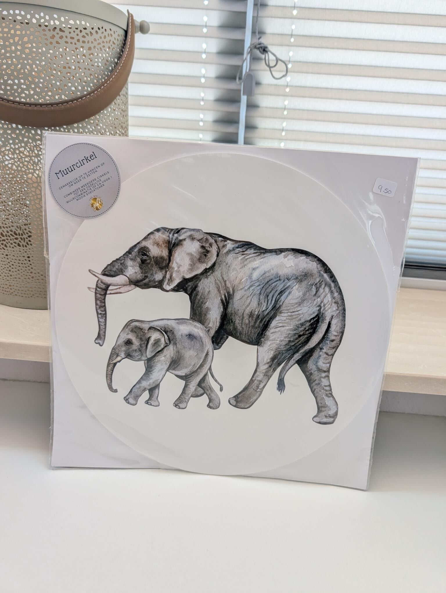 Muurcirkel 30 cm - Olifant