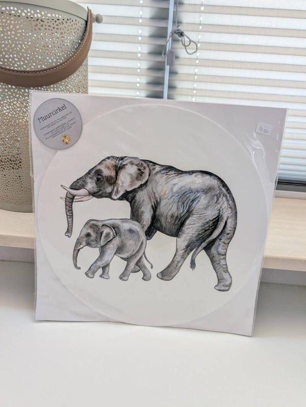 Muurcirkel 30 cm - Olifant