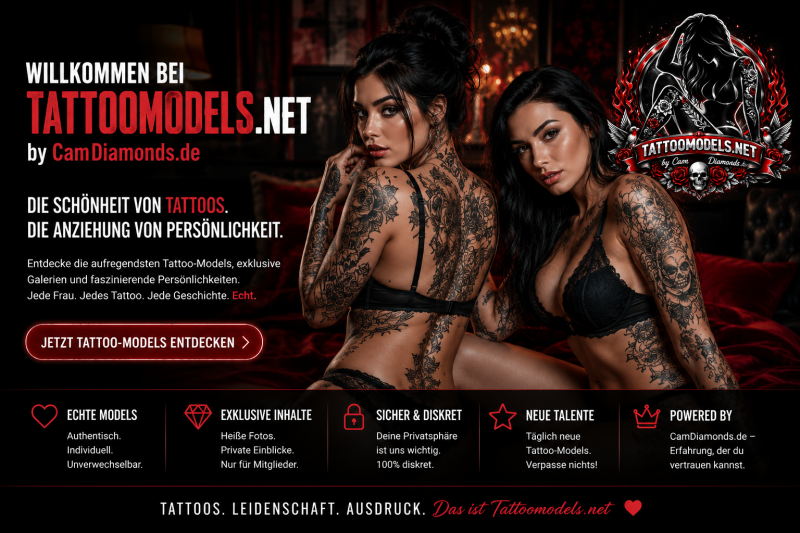 Tätowierte Models auf Tattoomodels.net - Tattoo Models, Community und Live Chat