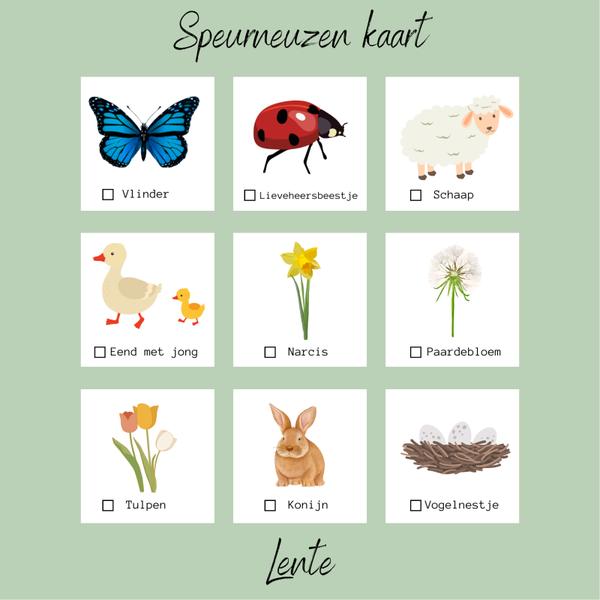 Speurneuzenkaart | Lente | Kant en klare verjaardag traktatie