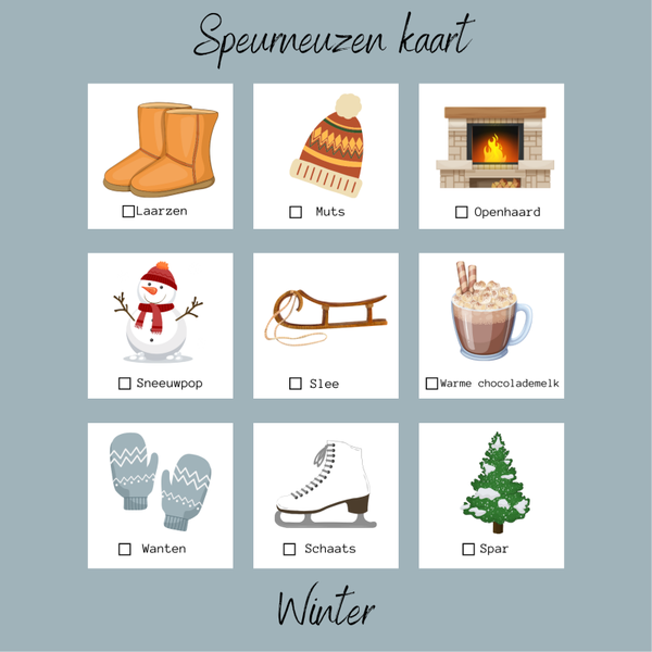 Speurneuzenkaart | Winter | Kant en klare verjaardag traktatie