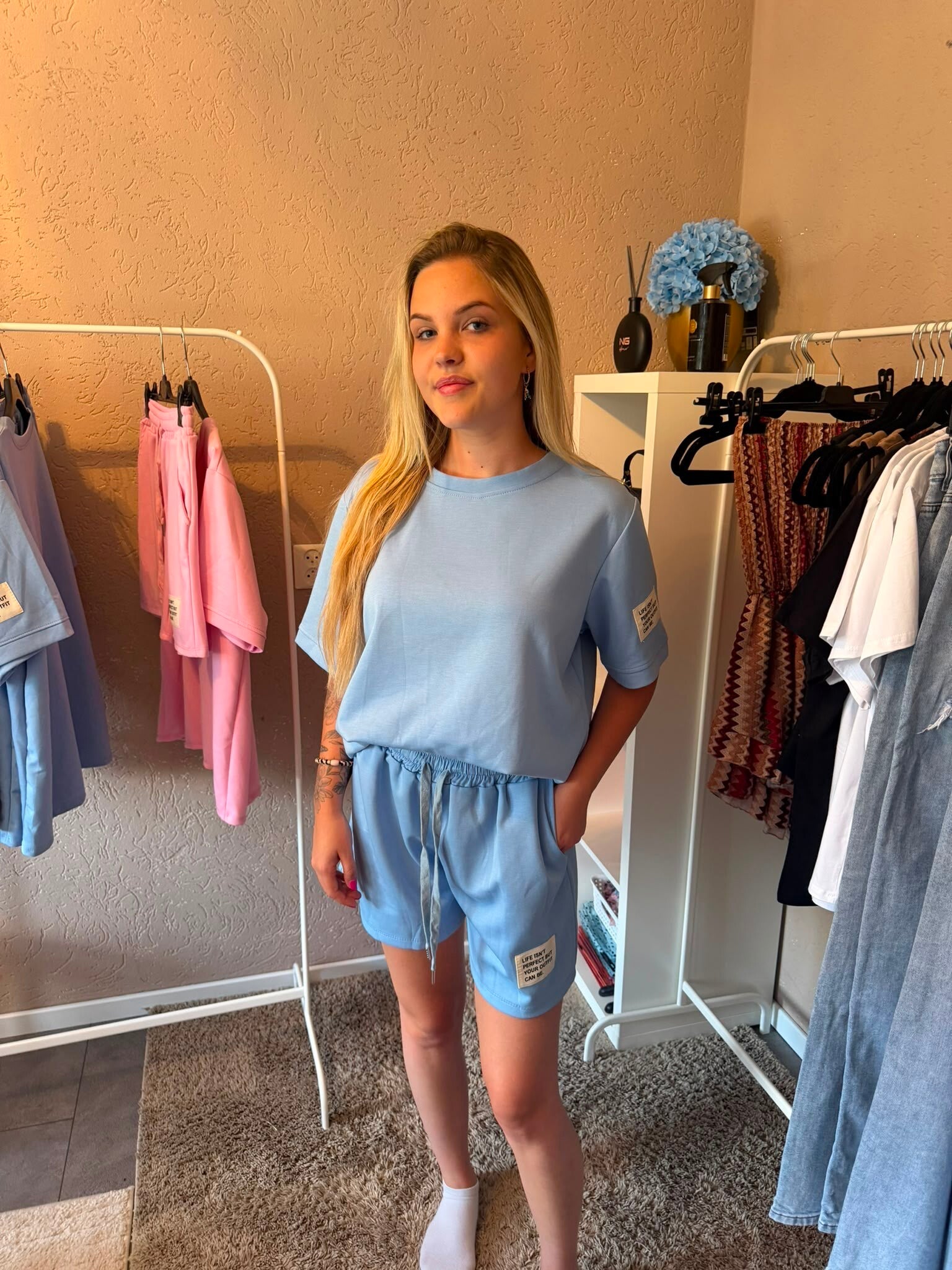 Babyblauw Label setje