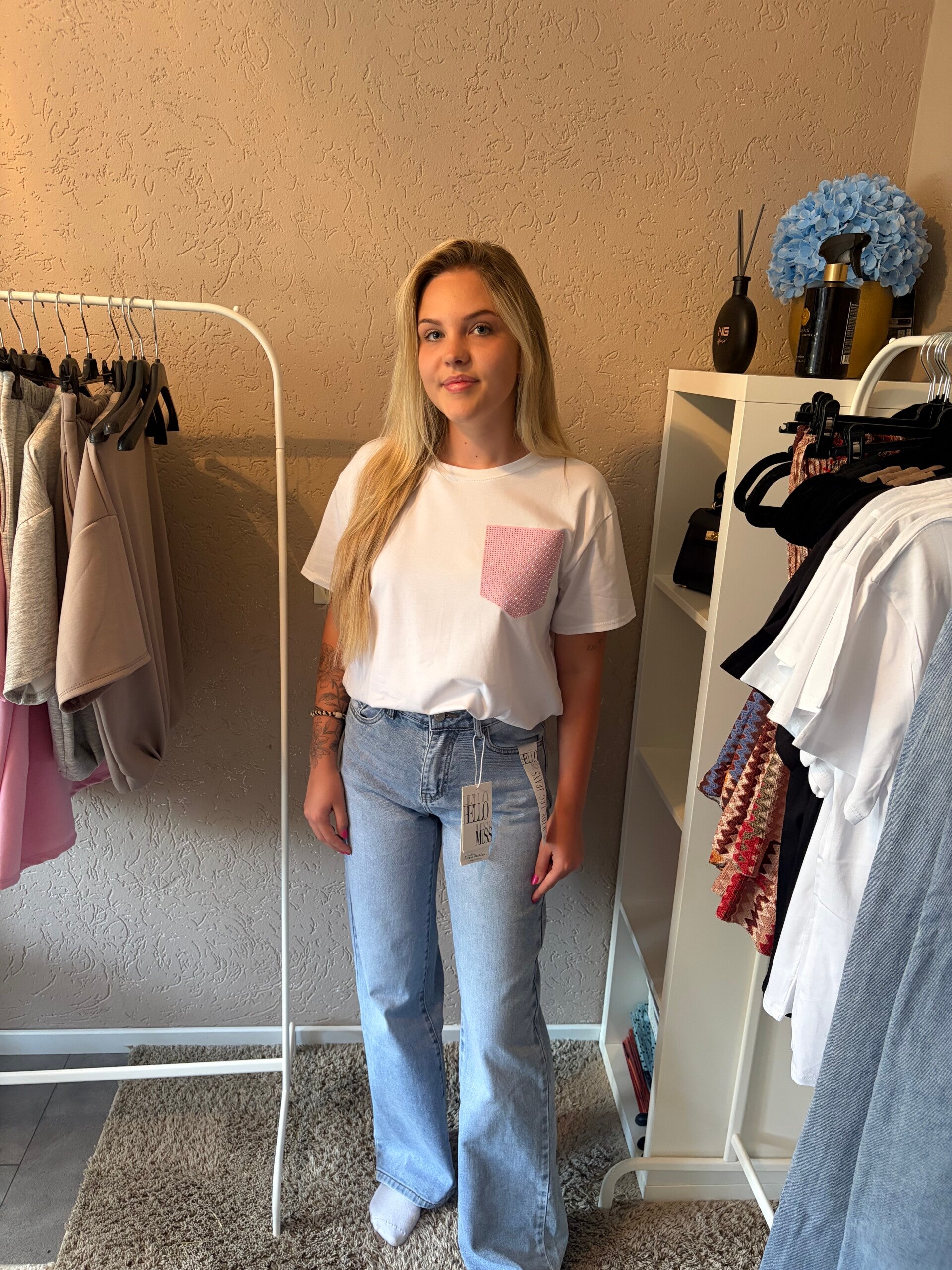 Hello Miss Broek Roze Glitterzak