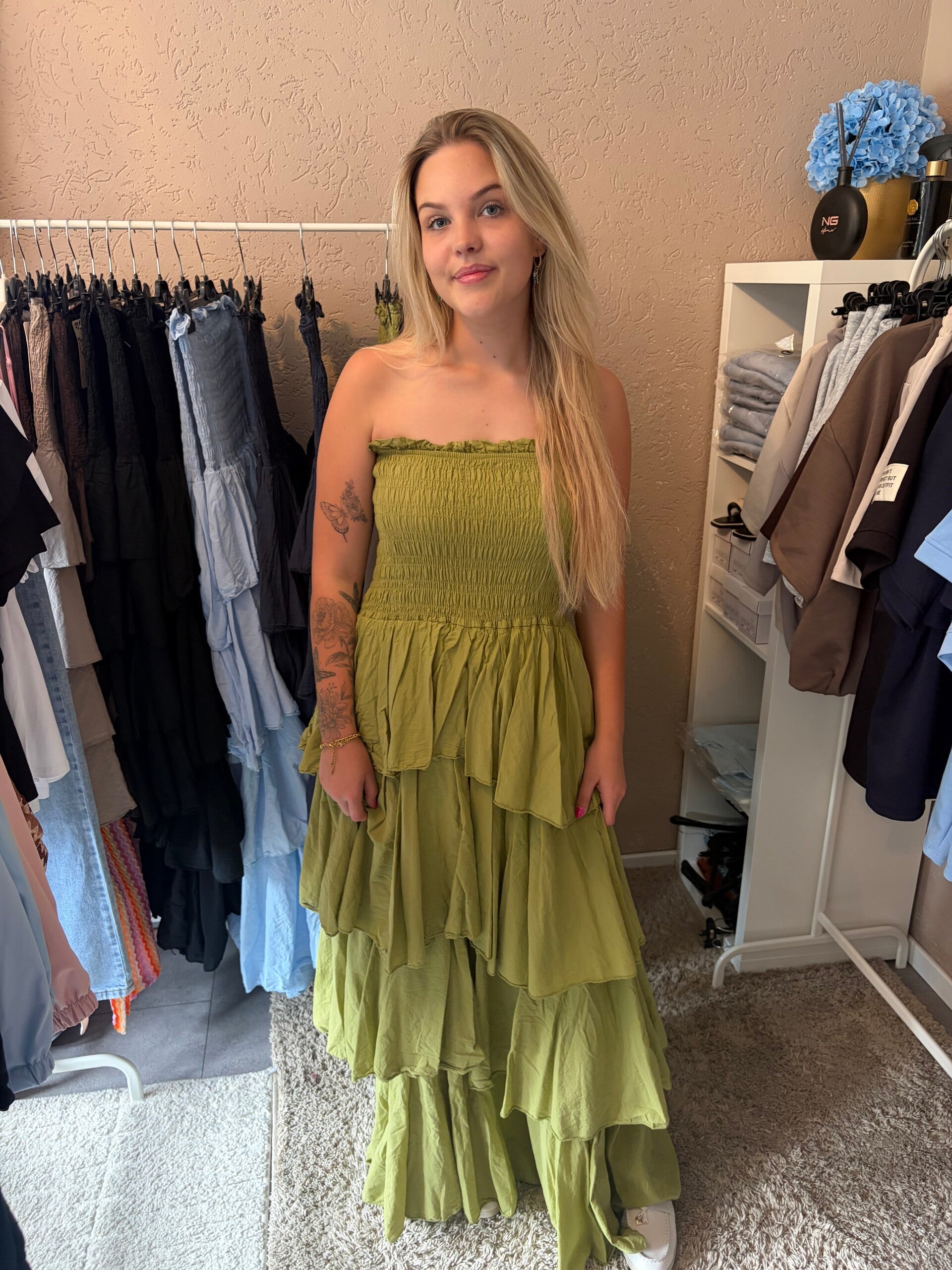 Livia Dress Lang Groen