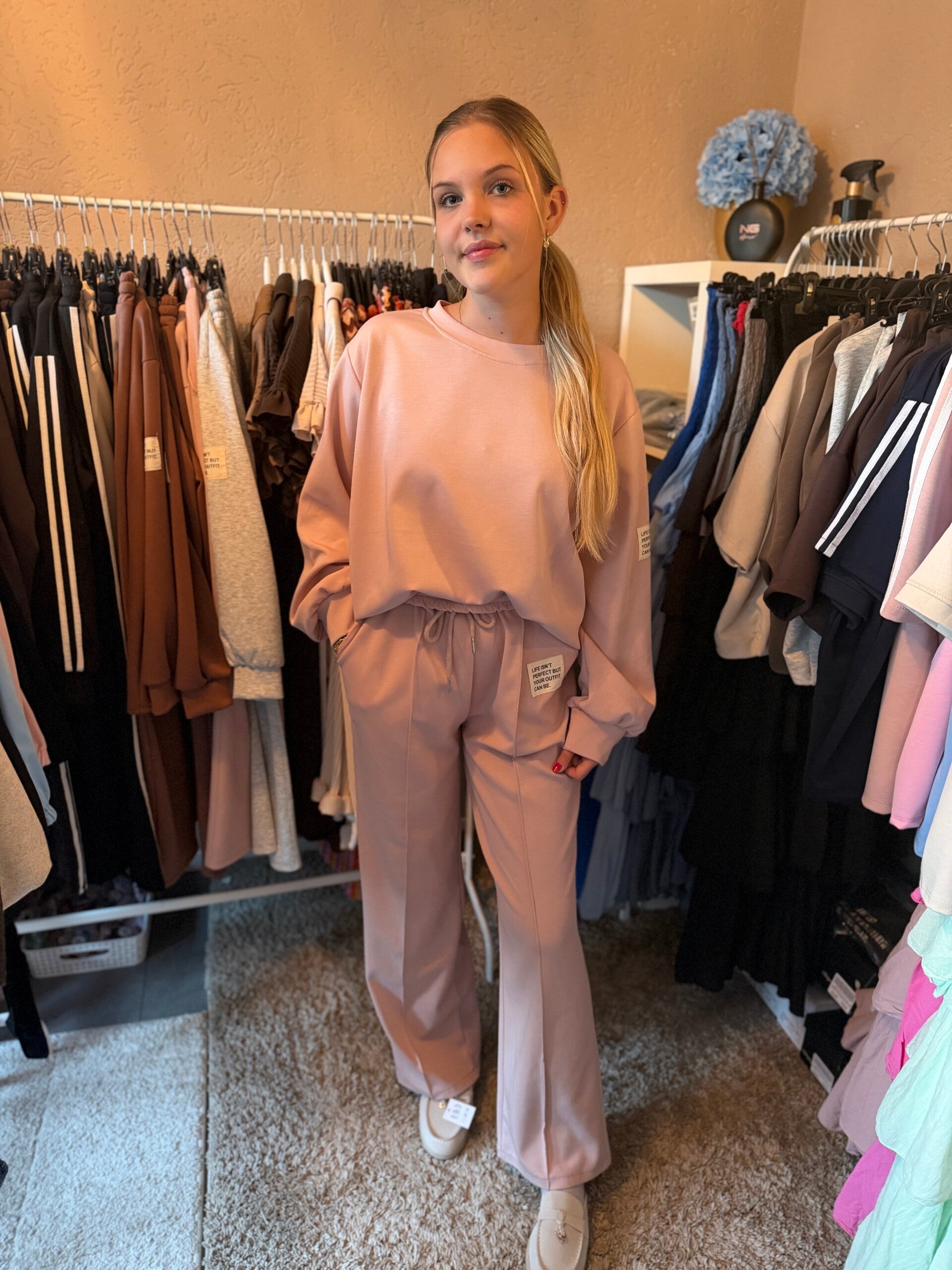 Label set lang Roze