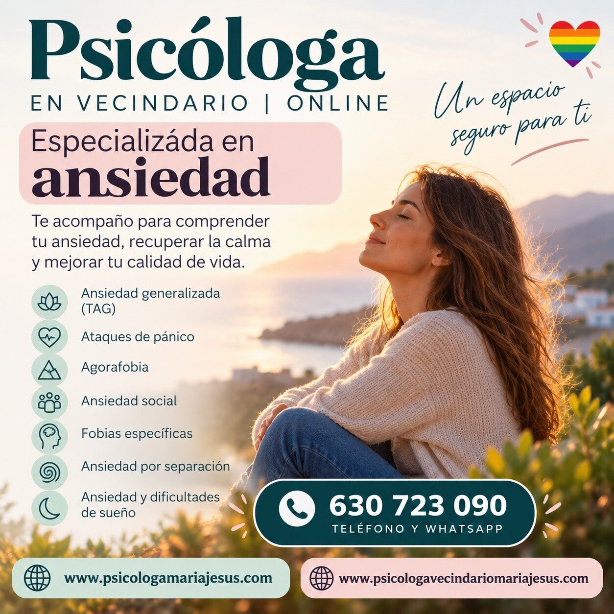 Psicóloga en Veciindario y online especializada en Trastornos de Ansiedad