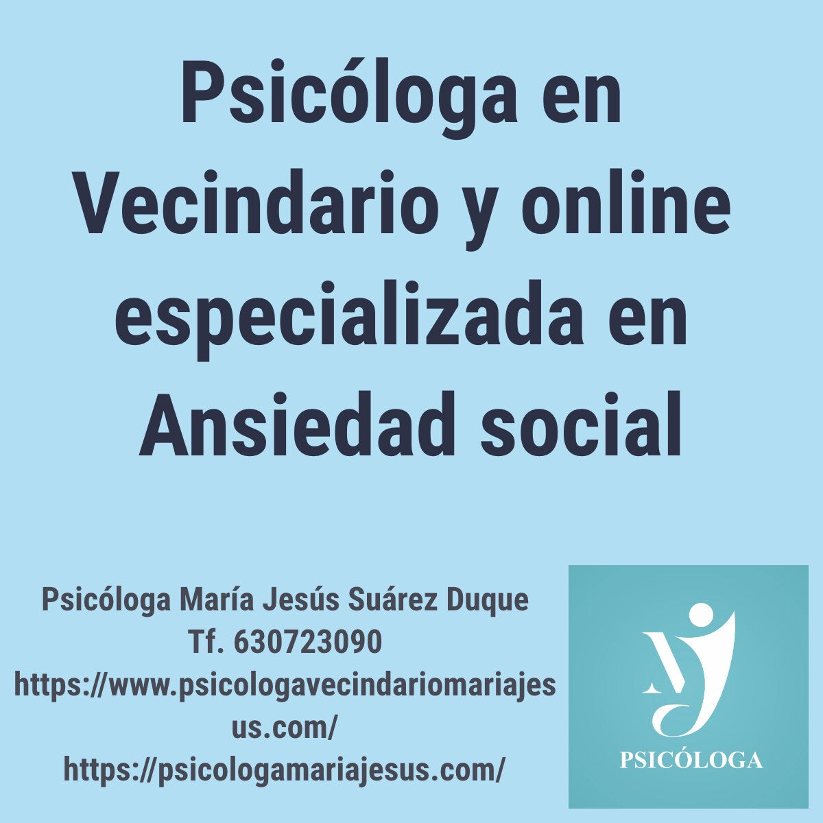 Psicóloga en Vecindario y online especializada en Trastorno de ansiedad social